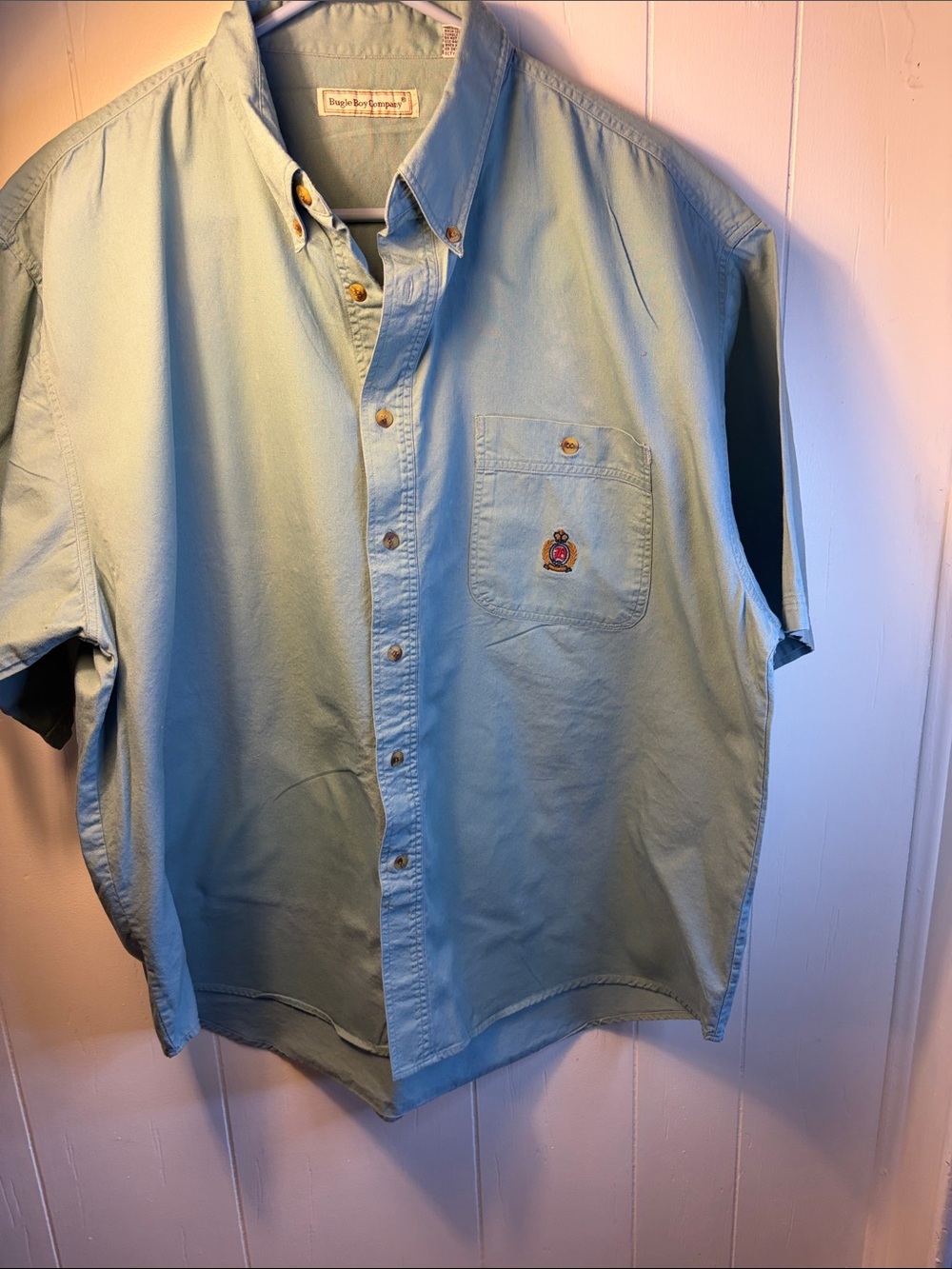 Bugle Boy Vintage Men’s Light Sage Green Button- down Shirt Size XXL